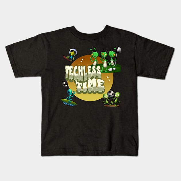 Techless Time Alien TShirt Kids T-Shirt by UnpluggedLife